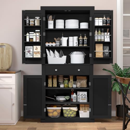 White Pantry Cabinet with 6 Doors and Drawer I8389
