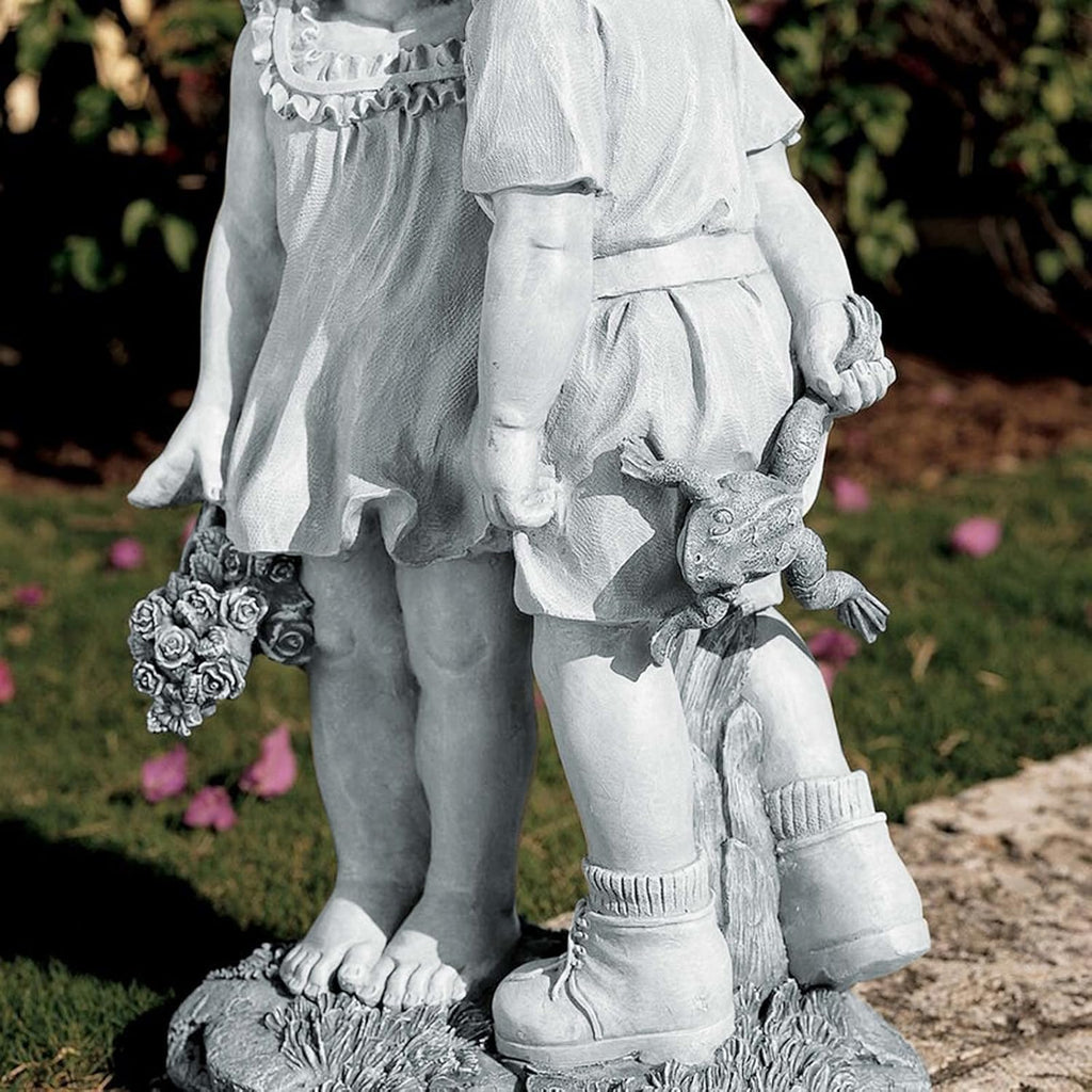 Outdoor Kissing Bench Statue Garden Ornament Set A249