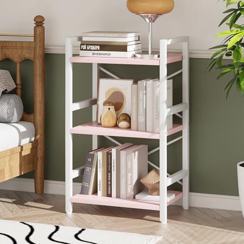 3 Tier Industrial Bookcase, Rustic Etagere Bookshelf for Living Room U5786