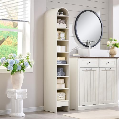 Arched Bookshelf, 7-Tier Bookcase with Adjustable Shelves A456