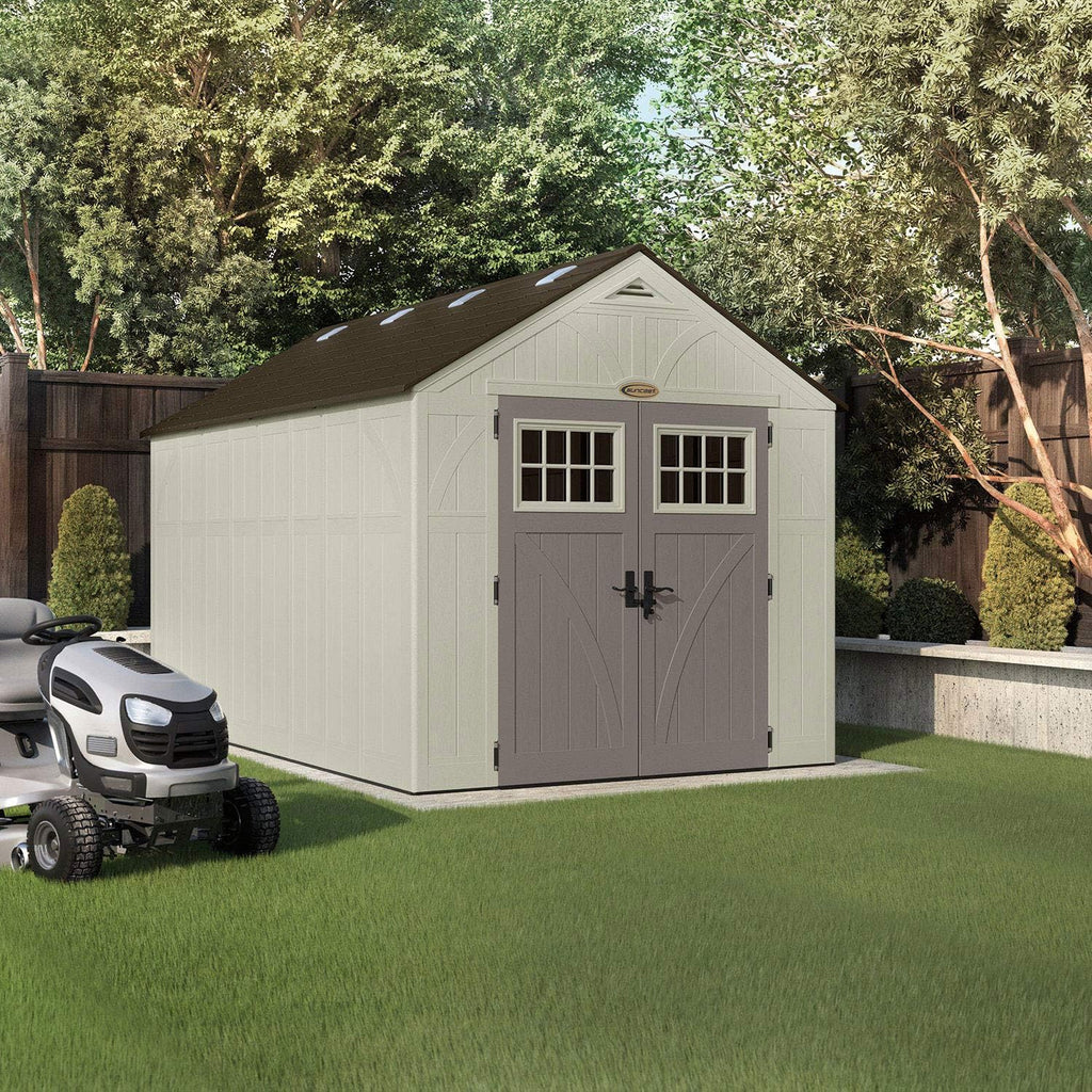 8' x 13' Heavy-Duty Resin Storage Shed, Sand N630