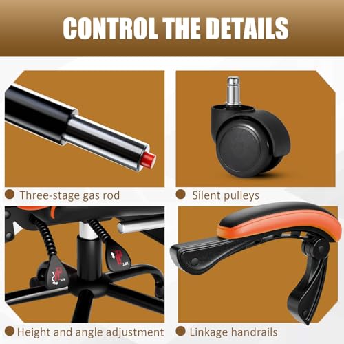 Ergonomic Gaming Chair with Footrest, Reclining, Lumbar Support I1131