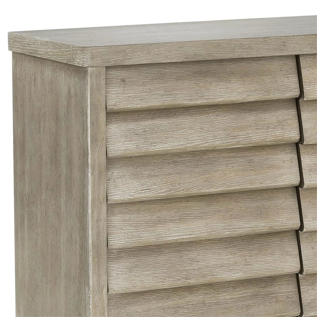 4 Door Wood Credenza with Storage in Natural Sand Finish J500