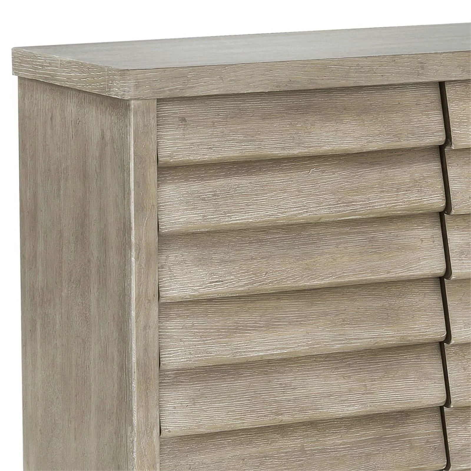 4 Door Wood Credenza with Storage in Natural Sand Finish J500