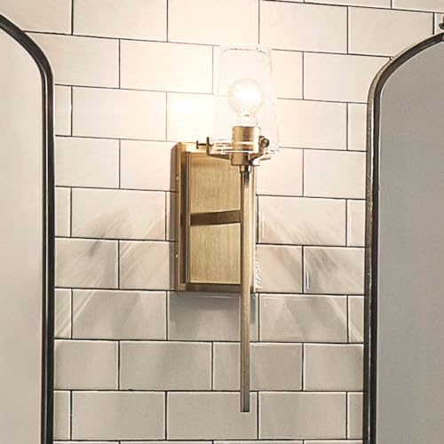Wall Sconce with Clear Seeded Glass, Champagne Bronze F2138