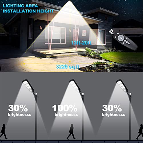 Solar Street Lights Outdoor, 180LEDs, Motion Sensor, IP65 Waterproof N160