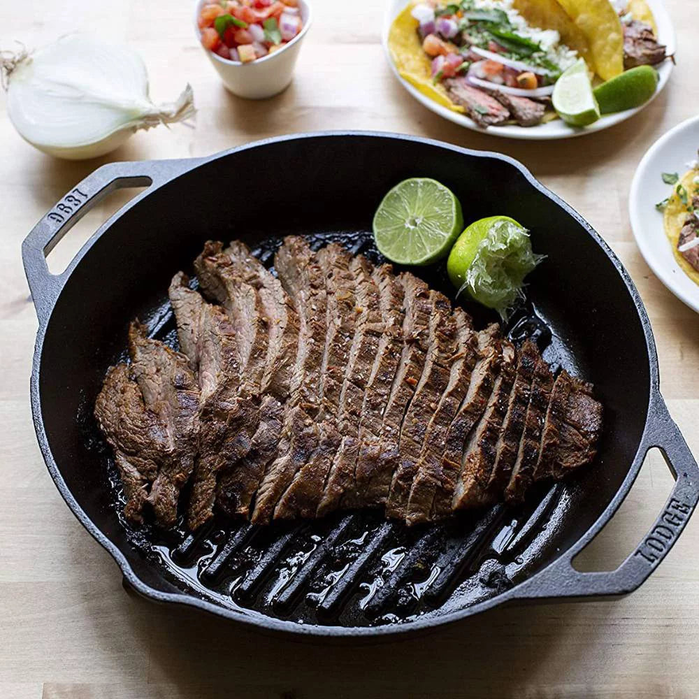 Cast Iron Grill Pan for Indoor and Outdoor Use, 12 Inch X601