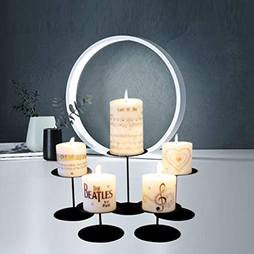 Modern Iron Candle Holders for Pillar Candles, Set of 5 A50224