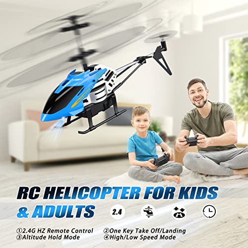 RC Helicopter with One Key Take-Off, Altitude Hold, LED Light, Blue Z936054
