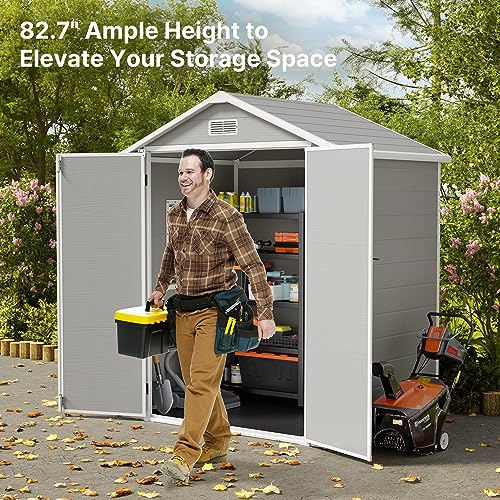 Outdoor Resin Storage Shed 5x3 FT with Lockable Door for Garden, Patio, Backyard W247105