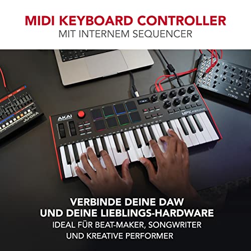 USB MIDI Keyboard Controller with 37 Mini Keys and 8 Pads J9080