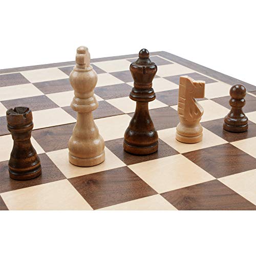 16" 3-in-1 Wooden Folding Chess, Checker & Backgammon Board Game Set L259