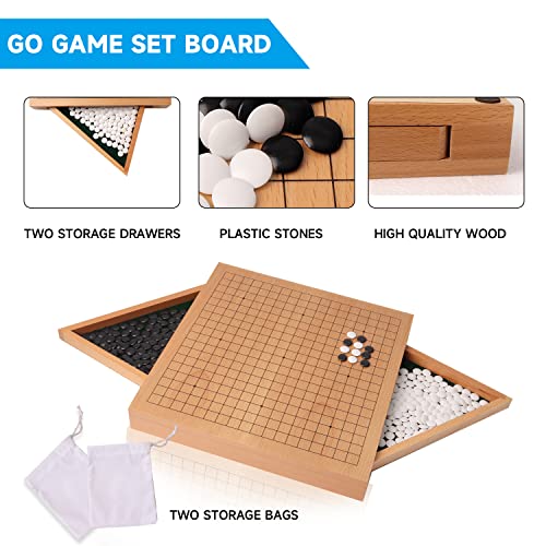 16" 3-in-1 Wooden Folding Chess, Checker & Backgammon Board Game Set L259