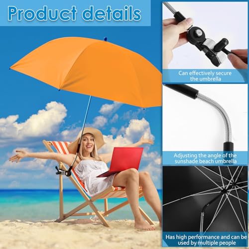 Chair Umbrella with Universal Clamp, Adjustable 42 inch, UPF 50+ X13365