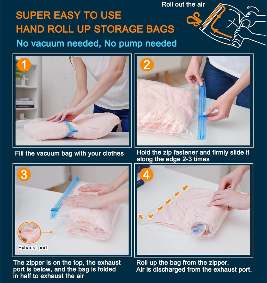 Vacuum storage bags for travel, comforters and blankets H6907
