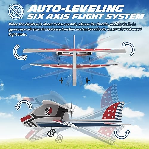 RC Plane Remote Control Airplane with 3 Batteries and 6-Axis Gyro Stabilizer for Beginners G9873