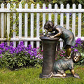 Antique Bronze Statue,Boy and Girl Outdoor Statue,Resin with Solar Light Statue,Water Fountain for Pation Backyard Garden-Pressurized Water Version 14x7x19cm(5x3x7inch)(Pressurized Water Versi