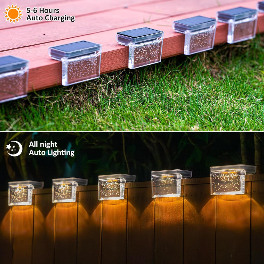 Solar Step Lights Outdoor Waterproof LED for Patio Stairs, 8 Pack, Warm White X26541