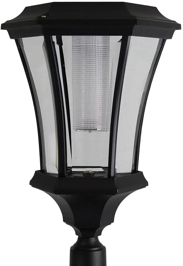 Solar Lamp Post with Planter in Black E177056