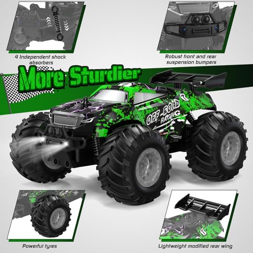 Remote Control Car, All-Terrain Truck for Boys, Rechargeable with LED, 2.4GHz H693