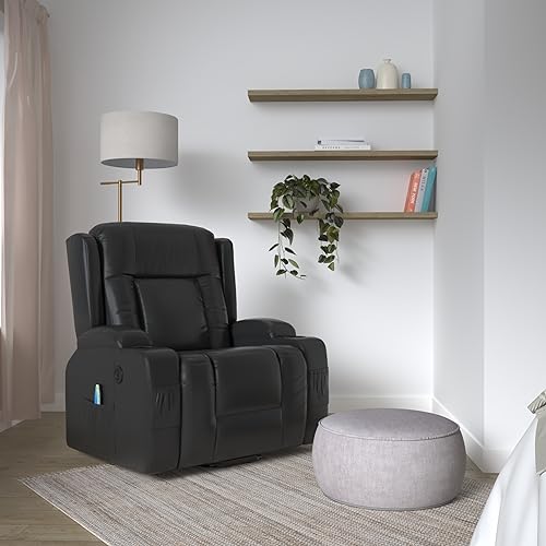 Electric Power Lift Recliner Massage Chair with Heat and USB Port, Brown M560374