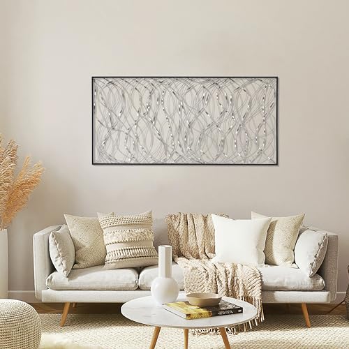 Metal Wall Art, 46" Black Wall Decor, Modern Hanging Wall Decoration L563
