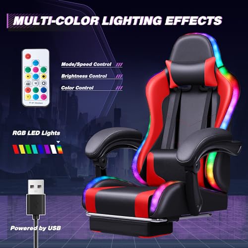 Gaming Chair with Footrest and Massage Lumbar Support J131131