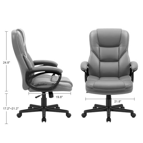 Office Executive Chair High Back Adjustable Swivel PU Leather with Lumbar Support I3854