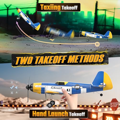 RC Plane with 6-Axis Gyro, Easy Control for Beginners, LED Lights U3567