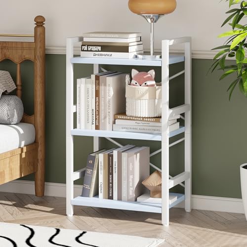 3 Tier Industrial Bookcase, Rustic Etagere Bookshelf for Living Room U5786