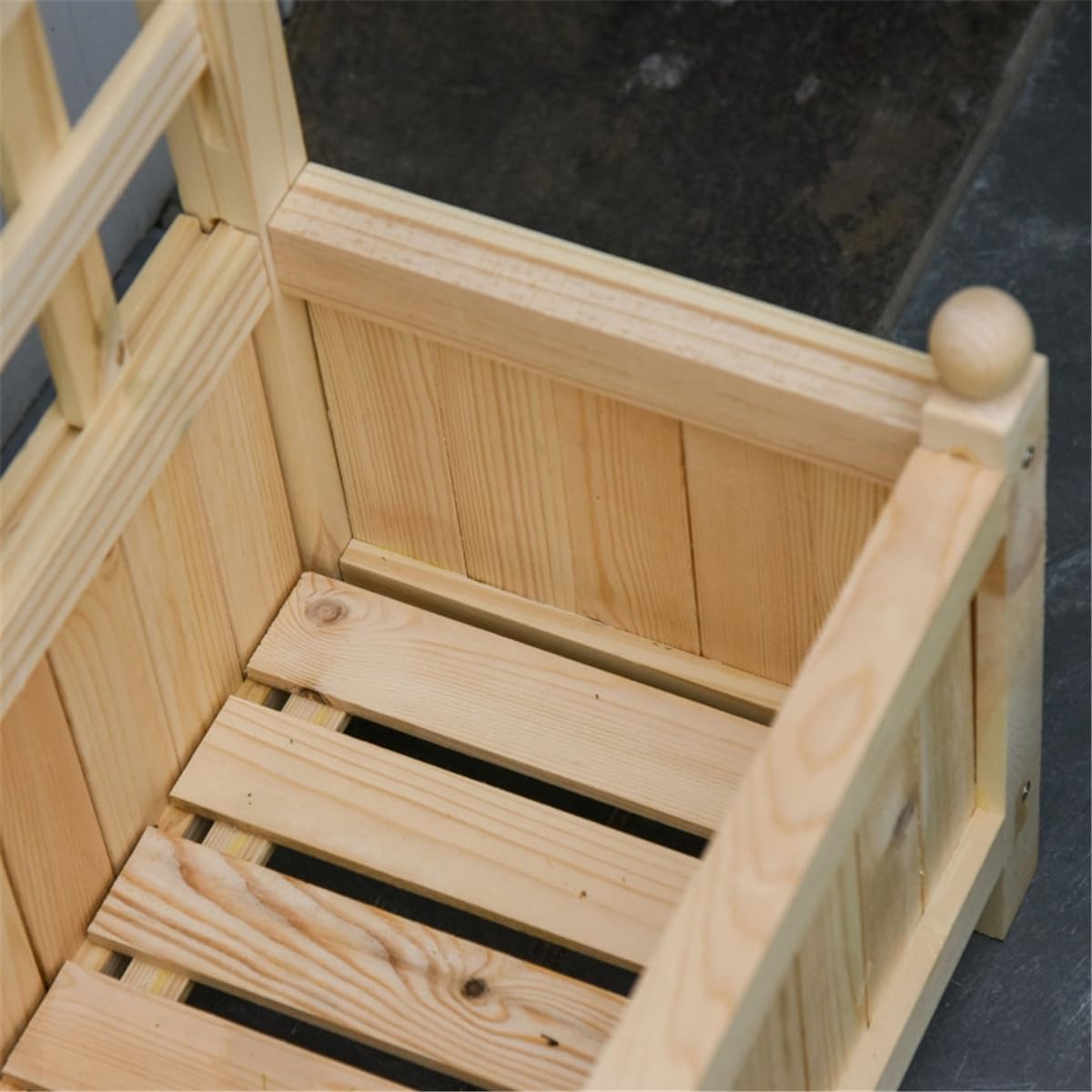 Raised Garden Bed Wood Planter with Trellis for Flowers Herbs Climbing Vines N842