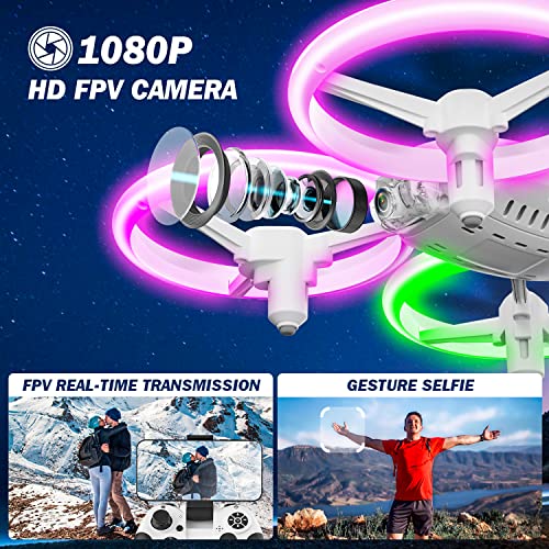 RC Drone with 720P HD FPV Camera for Kids with LED Light and Remote Control Q603