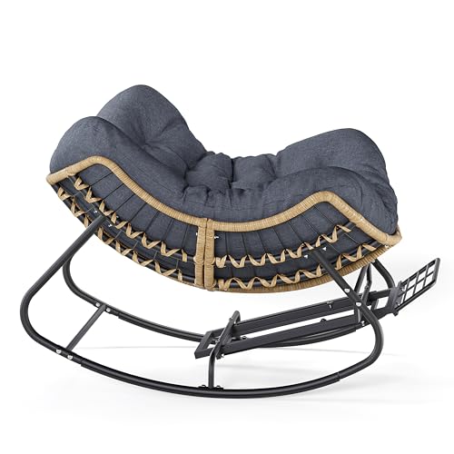 Oversized Patio Papasan Rocking Chair with Wicker Lounge G5657