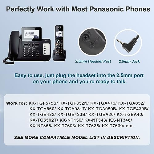 2.5mm Phone Headset with Microphone Noise Cancelling & Volume Controls D40912