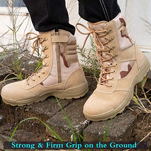 Men's Tactical Combat Boots with Side Zipper B75985