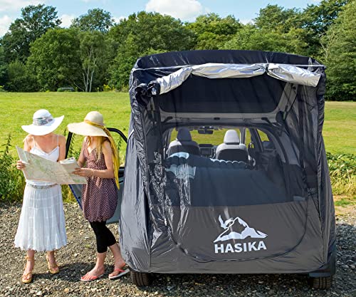 SUV Camping Tent Car Tailgate Shade Awning with Screen Net Waterproof I2915