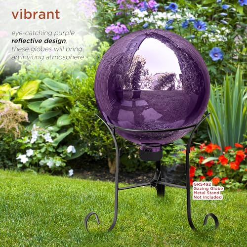 10" Glass Gazing Globe for Indoor/Outdoor Yard Décor, Blue N1145