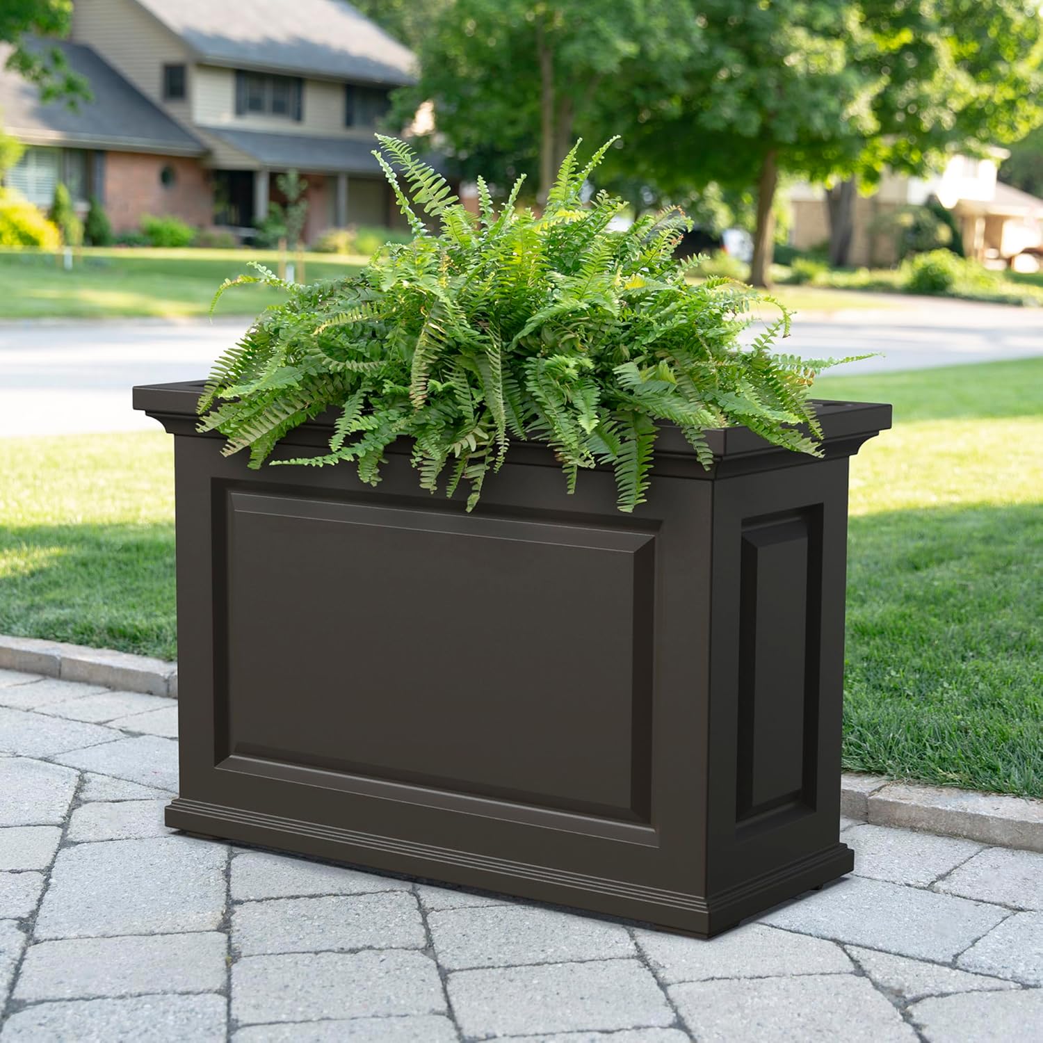 Nantucket Trough Planter - Black - 36in L x 16in W x 24in H - with 17.3 Gallon Water Reservoir I6081