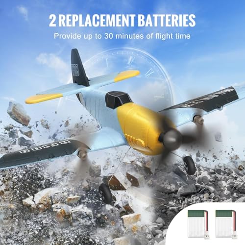 RC Airplane, 2.4GHz 2 Channel Remote Control Aircraft with 6-Axis Gyro, Red J366