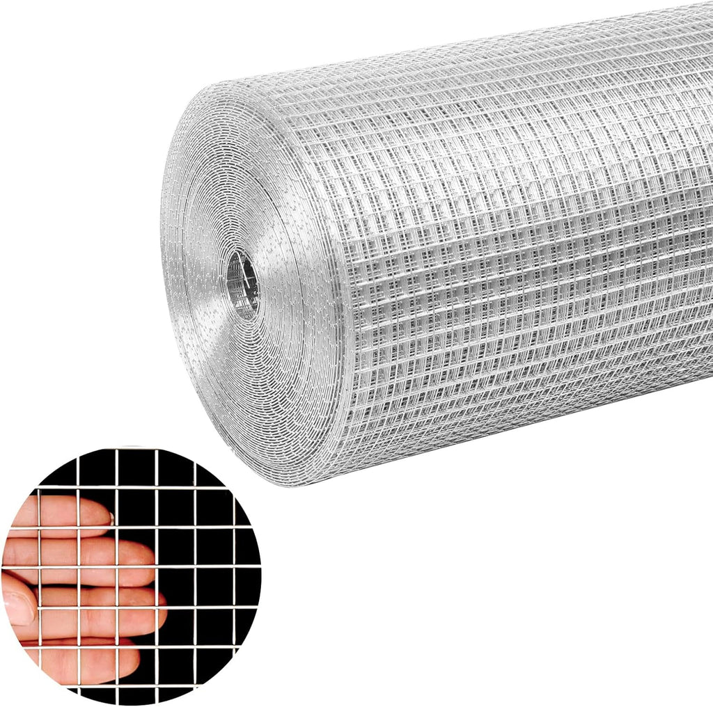 60in x 100ft Hardware Cloth 23Gauge Home Garden Rabbit Cage, 60" x 100' 1/2inch, Silver Mesh Roll Galvanized After Welding