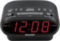 Sharp AM/FM Dual Alarm Clock Radio, 2-7/16"H x 4-5/16"W x 5-1/2"D, Black