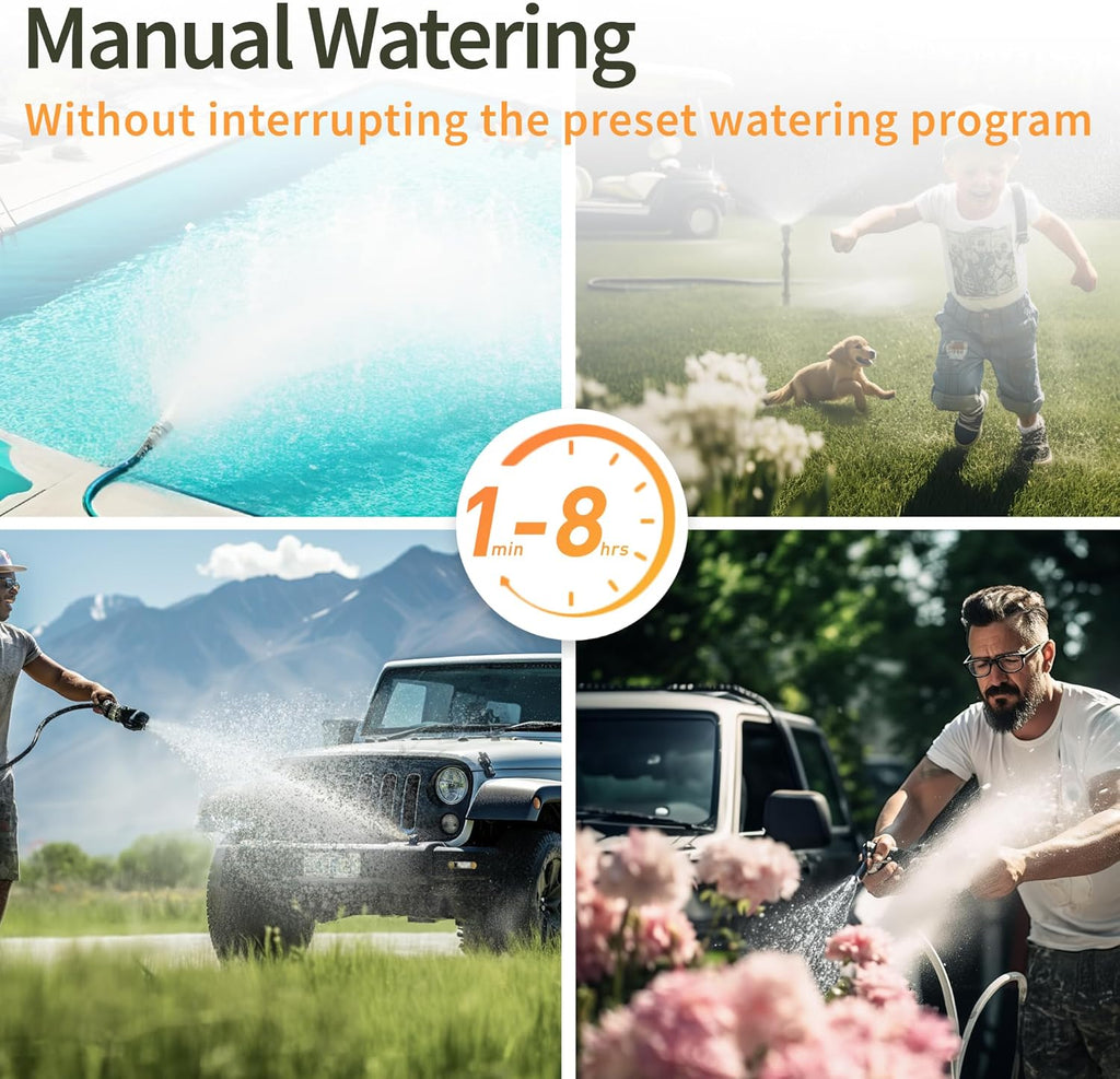 Water Hose Timer 2 Zone, Automatic Irrigation Controller for Garden W735