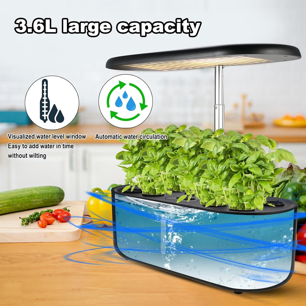 Indoor Herb Garden Kit with LED Grow Light and Water Tank W899119