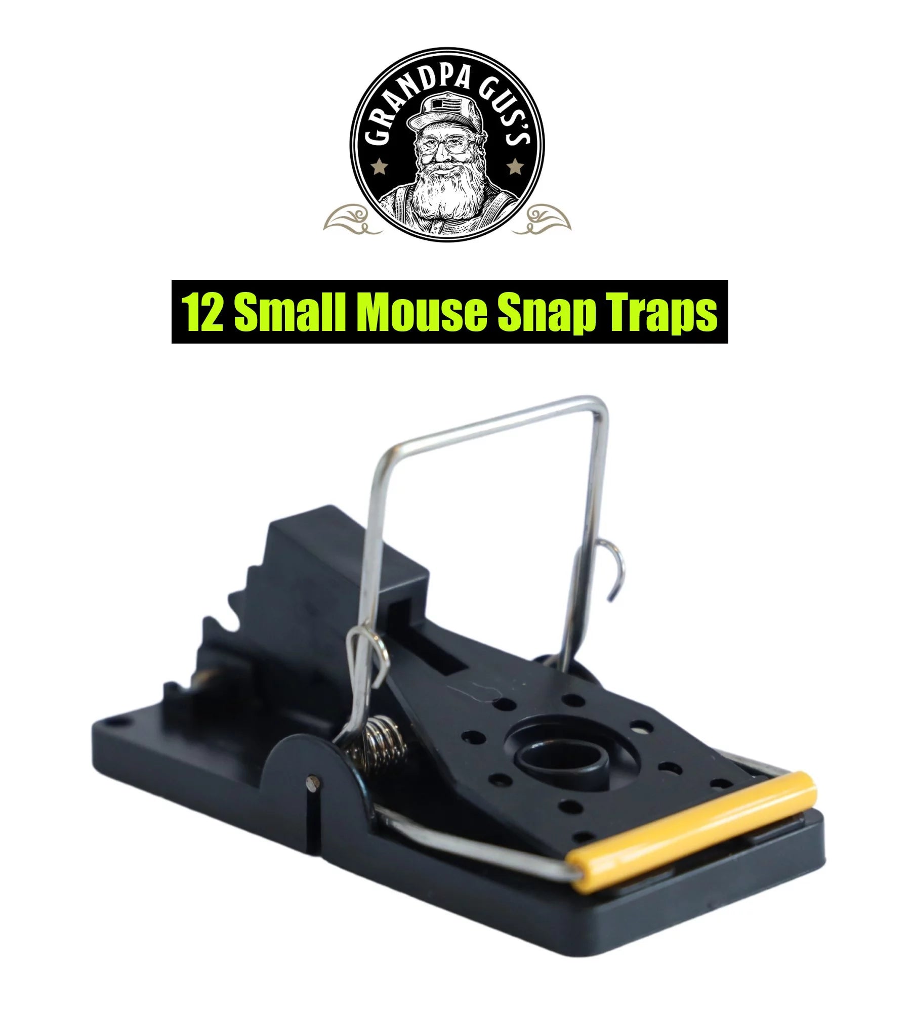 Small Snap Traps for Mice, 3.86" x 1.81", Pack of 12 G5662