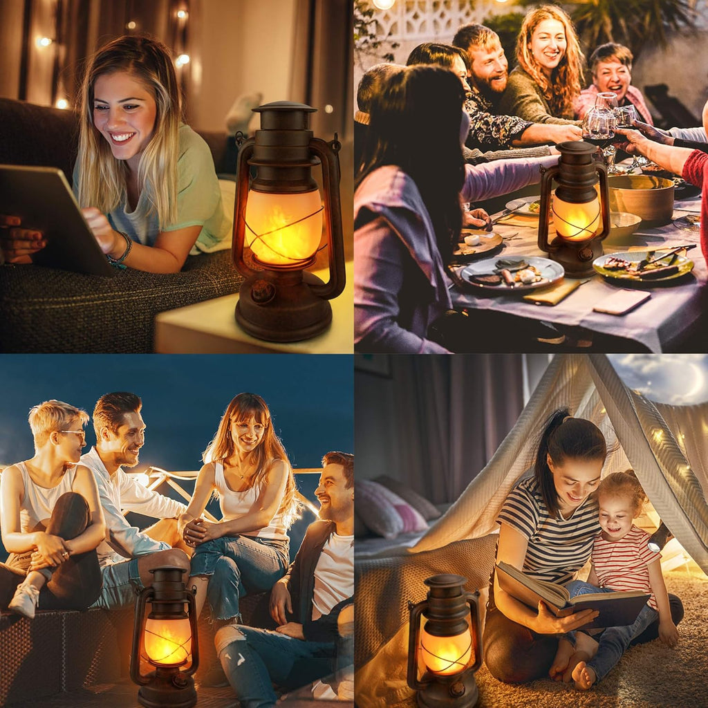 Vintage LED Camping Lanterns, Battery Operated with Remote, Waterproof Outdoor Decor B158