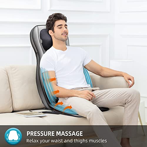 Shiatsu Neck Back Massager with Heat, 3D Kneading Massage Chair Pad, Adjustable Neck Massage, Seat Massager for Full Body Relaxation, Dark Gray D921543