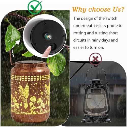 Solar Lanterns Outdoor Turtle Garden Decor Waterproof Hanging Light L4405