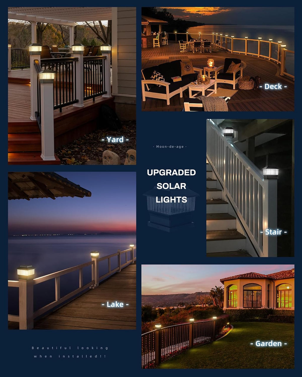 Solar Post Lights 3 Modes RGB & Warm White J648297