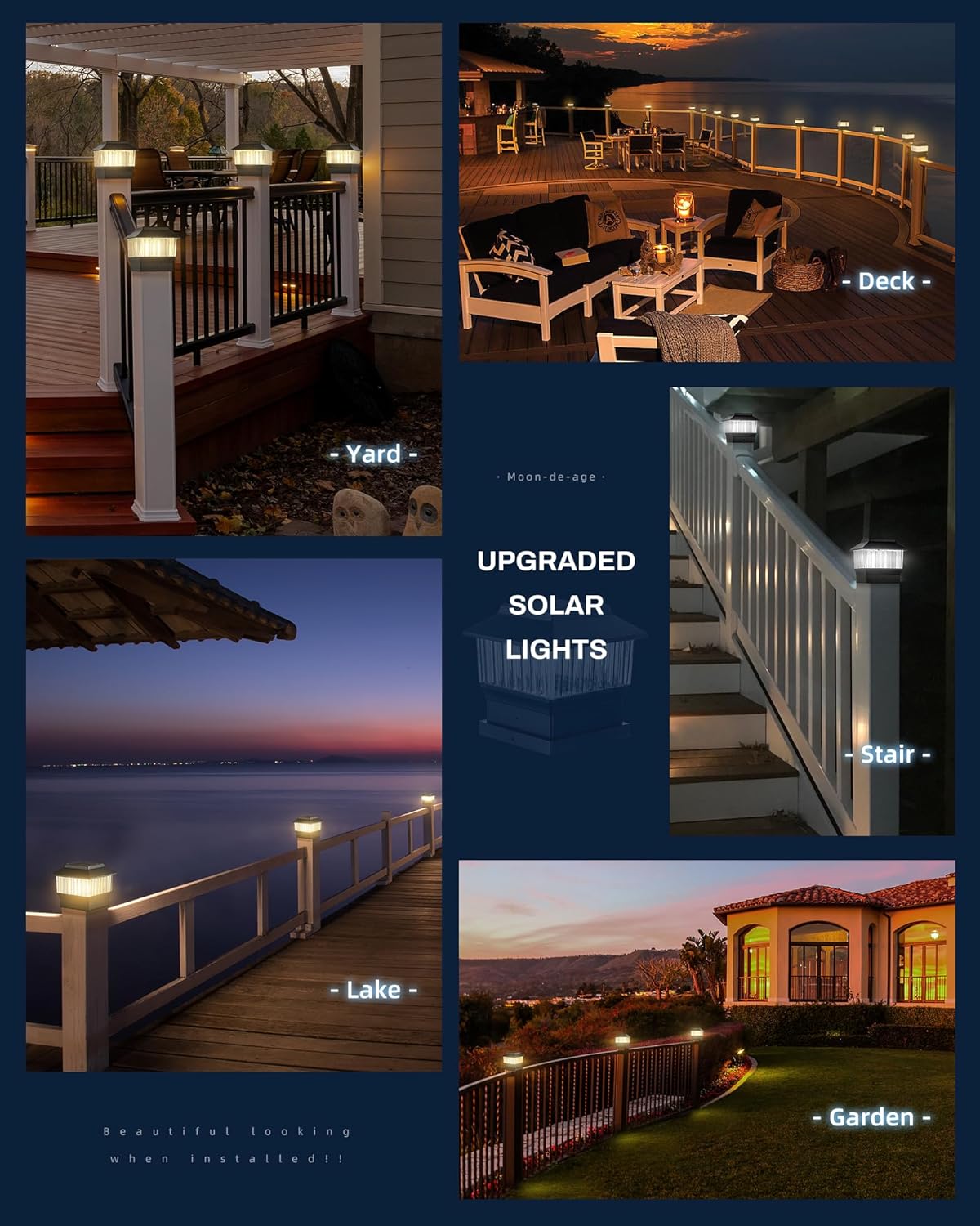 Solar Post Lights 3 Modes RGB & Warm White J648297