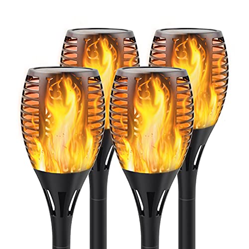 Solar Torch Lights with Flickering Flame, Fire Effect Garden Light, Auto On/off Dust to Dawn, Outdoor Waterproof Landscape Decoration, Solar Powered Security Torch Light for Patio, 8 Pack